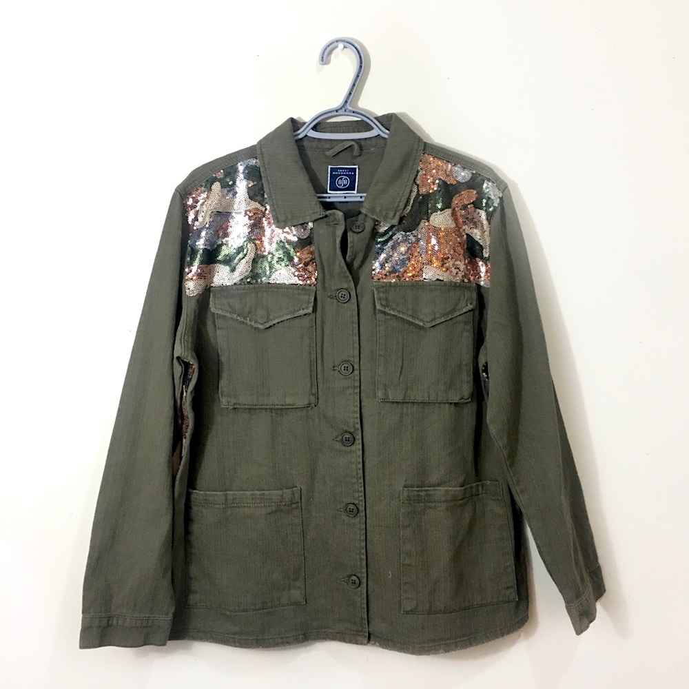 Denim Jacket with Sequins Details